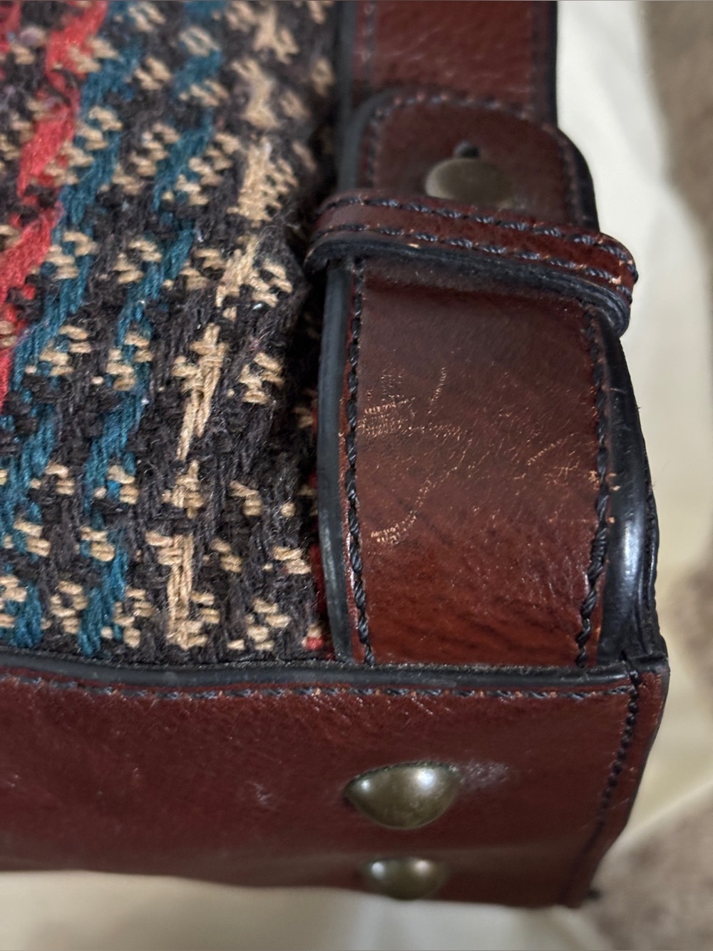 Fossil Large Canvas and Leather Satchel - Picture 9 of 14